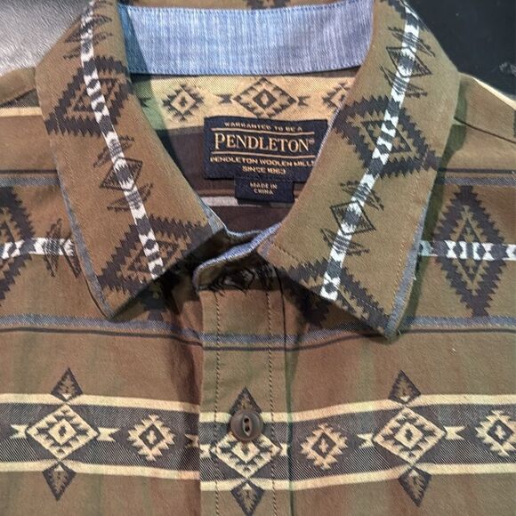 Pendleton Brown Patterned Casual Button Down Shirt - Picture 4 of 7